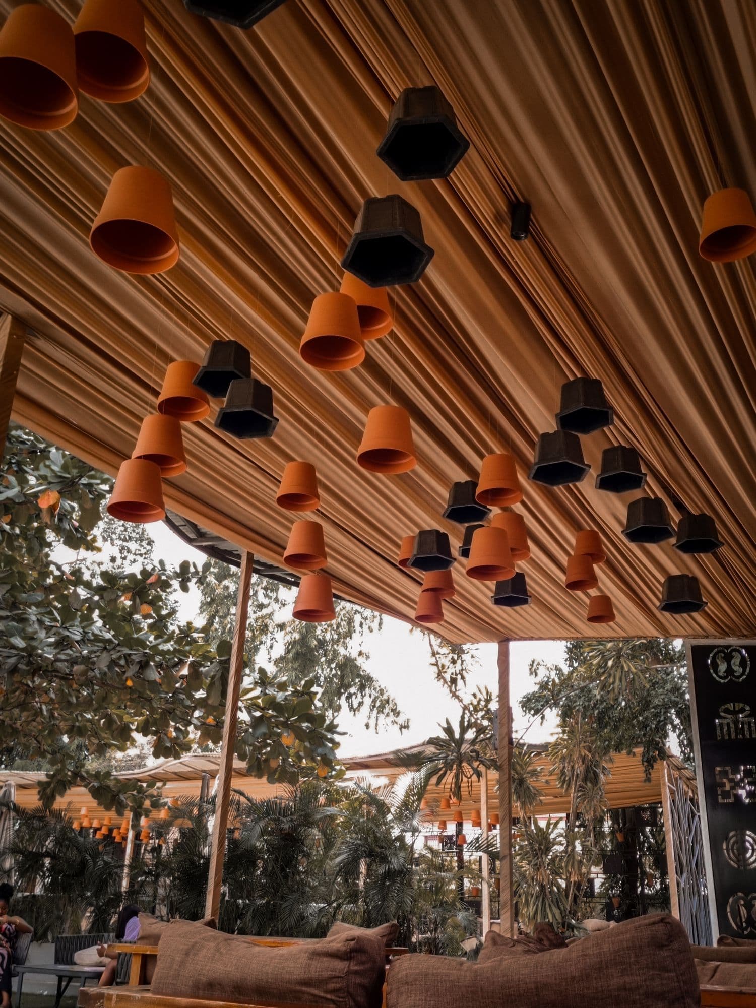 Hanging clay pots decorative ceiling